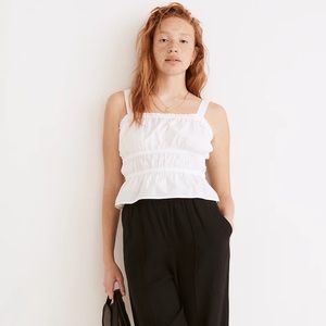 Madewell Poplin Sophia Peplum Tank sz S NF213
